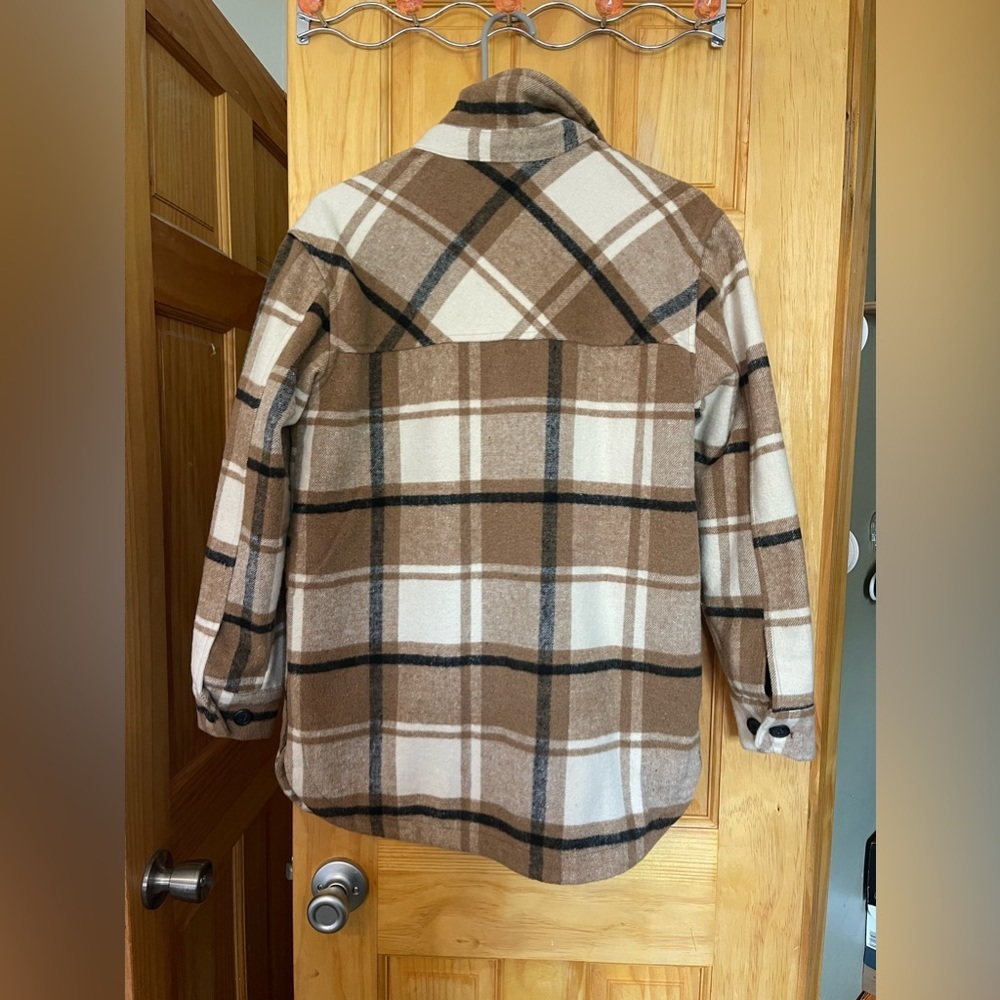 Brown Plaid Shacket - Picture 2 of 2